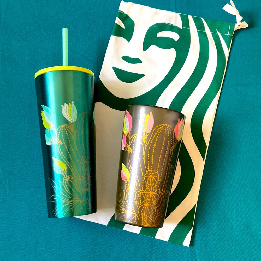 Starbucks Cactus Stainless Steel & Ceramic Set